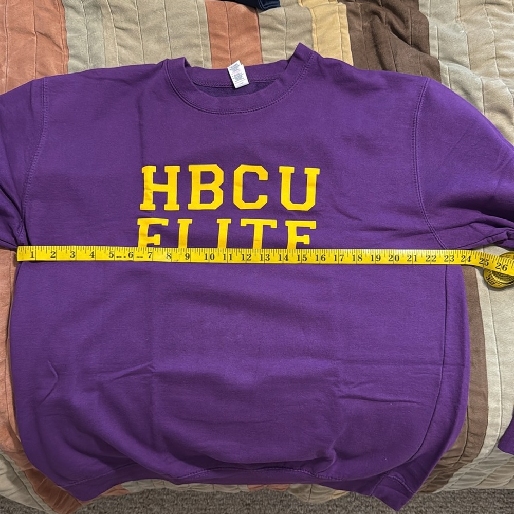 HBCU ELITE Purple w Yellow font Crewneck Sweatshirt Size XL - Picture 3 of 12